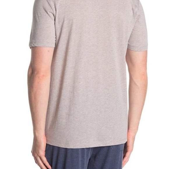 DANIEL BUCHLER Men's MEDIUM SAND Heathered Crew Neck Pocket Lounge T-Shirt - Picture 4 of 6